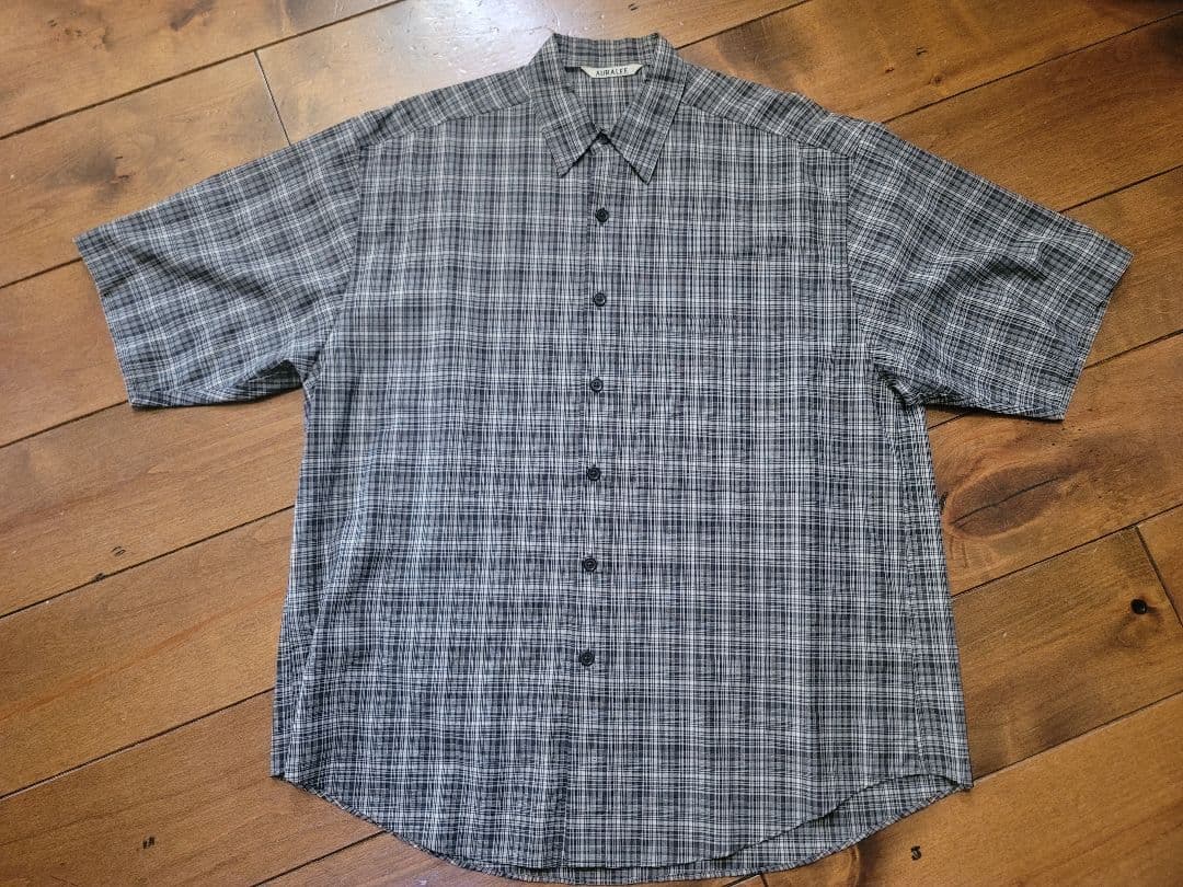 AURALEE / チェックウールシャツ / 4 チェック柄 半袖シャツ