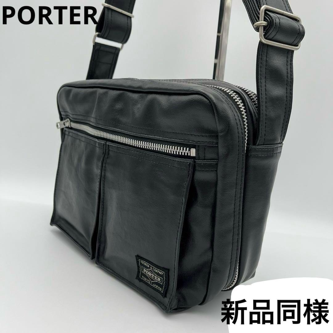 新品同様 ポーター フリースタイル ショルダーバッグ ブラック 2層 多機能